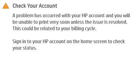 Check Your Account - Error Message - HP Support Community - 9326377