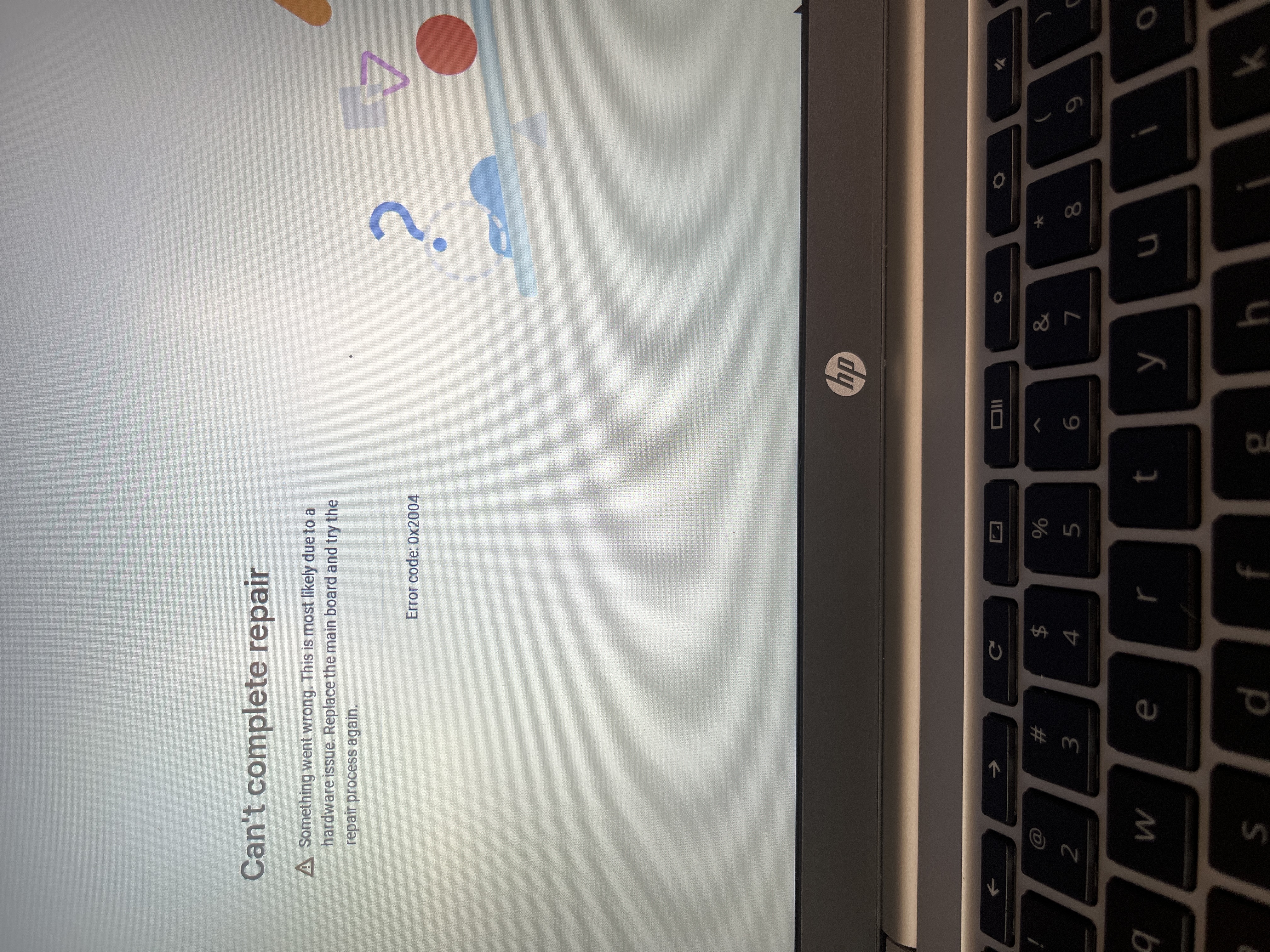 Hola tengo un mensaje en mi pantalla de mi hp chromebook que... - HP ...