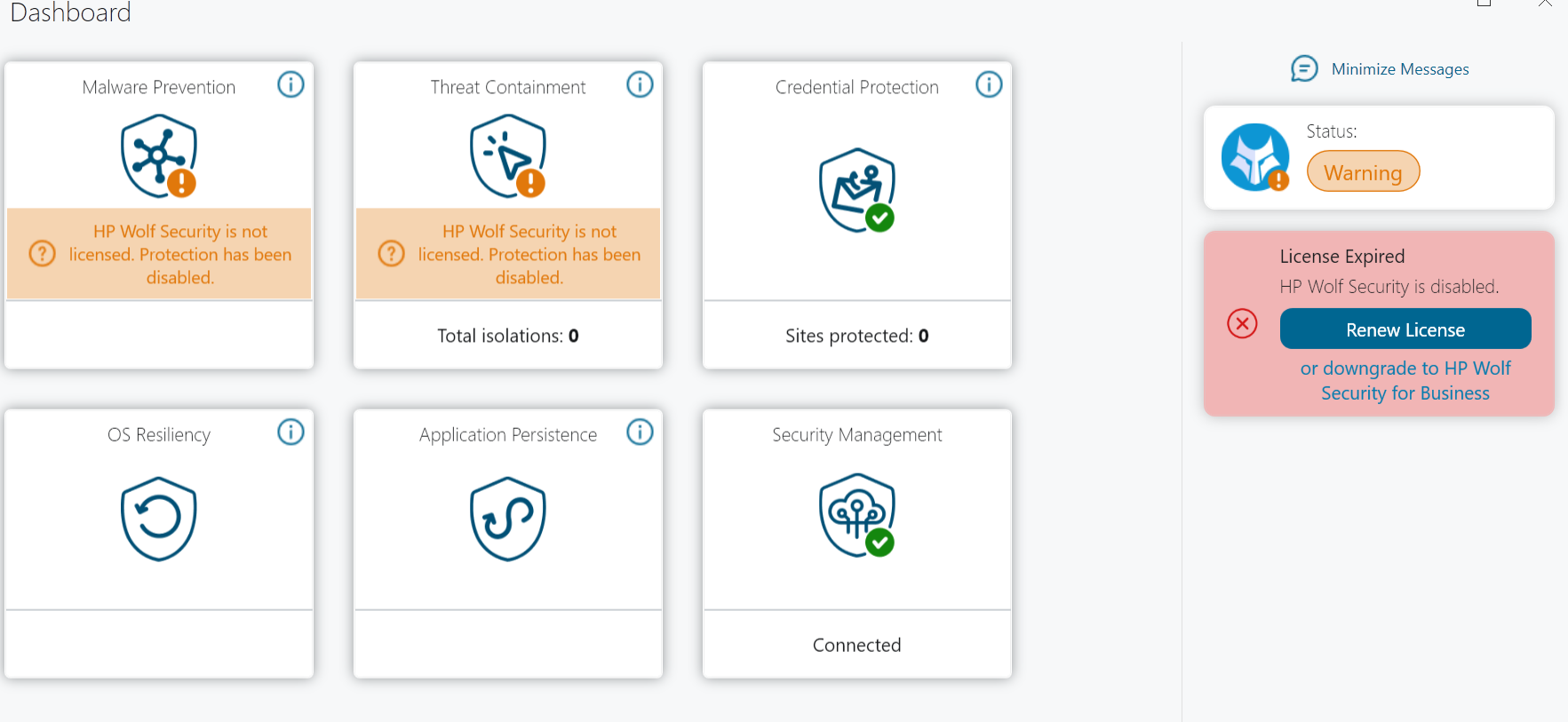 HP Wolf Security : License Expired - HP Support Community - 9345821