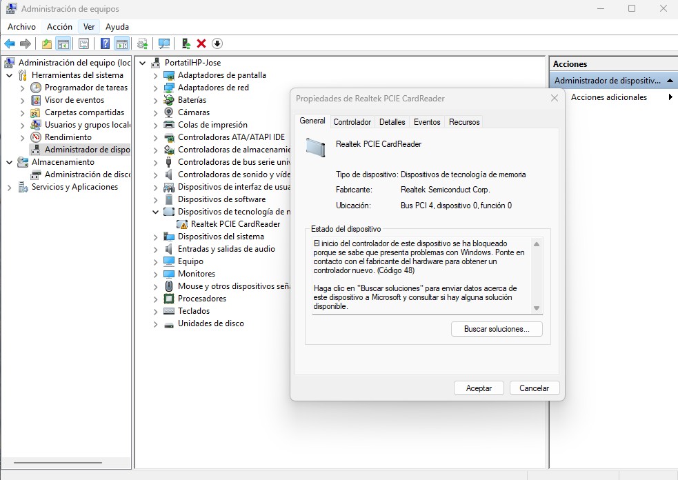 Solved: Realtec PCI card reader dont' work - HP Support Community - 9361580