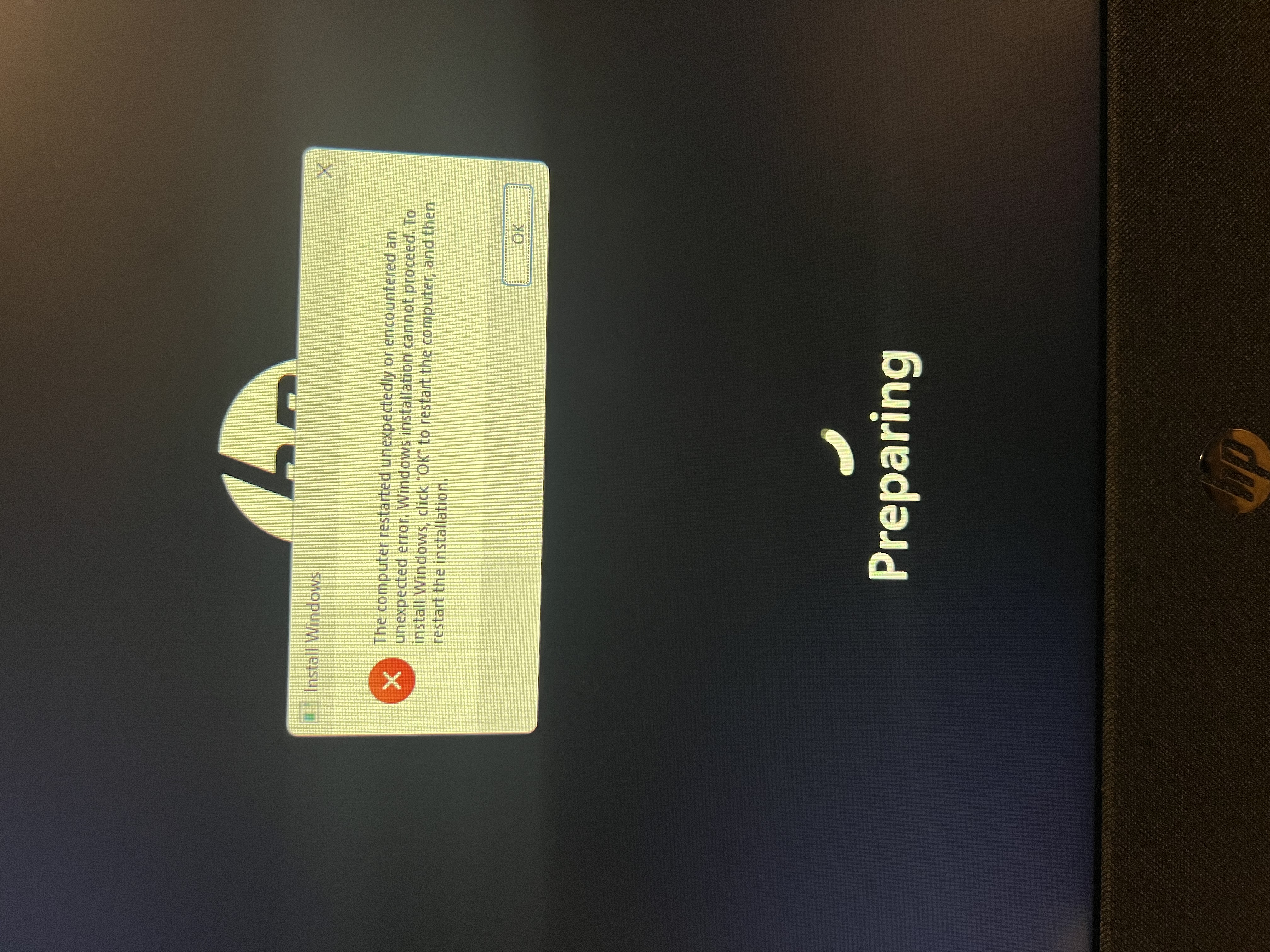 Reset error message - HP Support Community - 9366925
