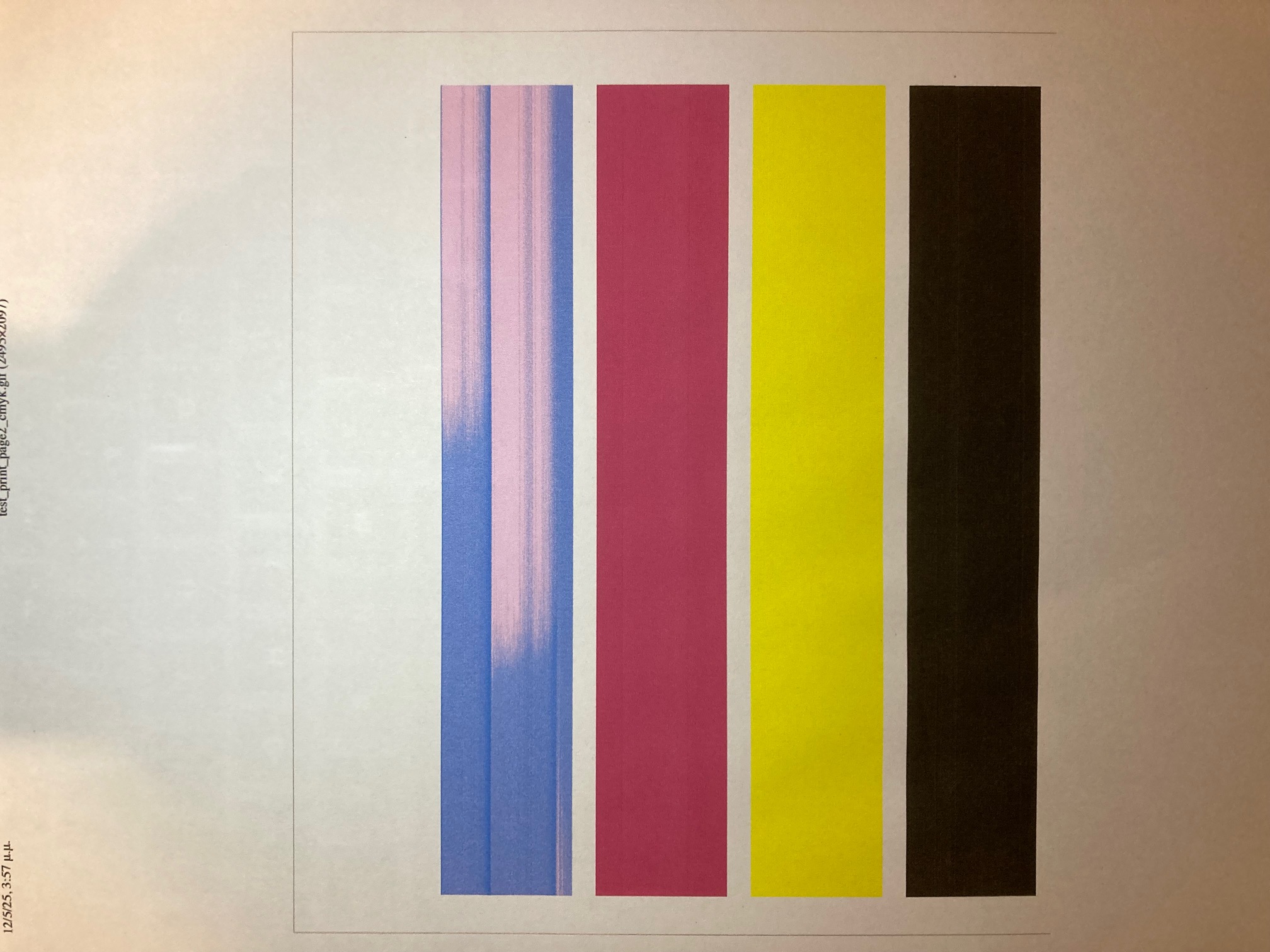 Pink lines appearing on the colour blue on my printouts all ... - HP ...