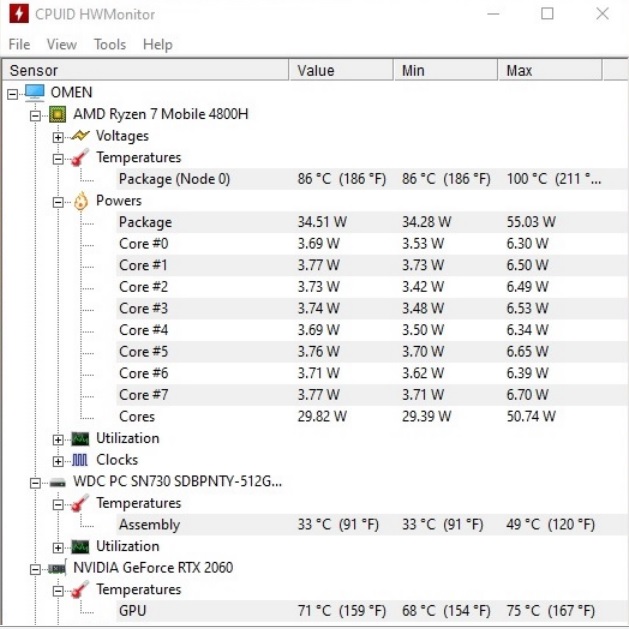 high temperature on hp omen - HP Support Community - 9400416