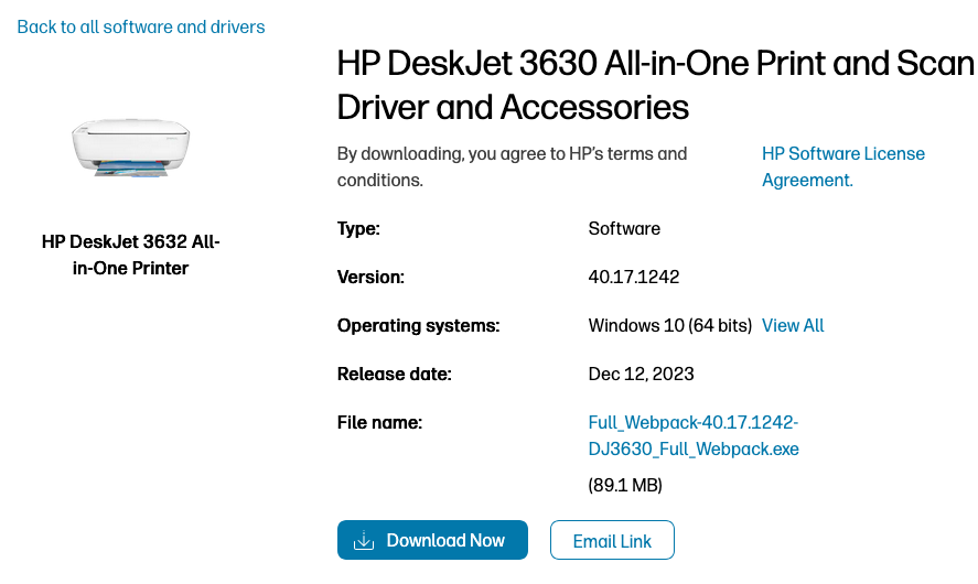 Hp drivers for Deskjet3632 - HP Support Community - 9410098