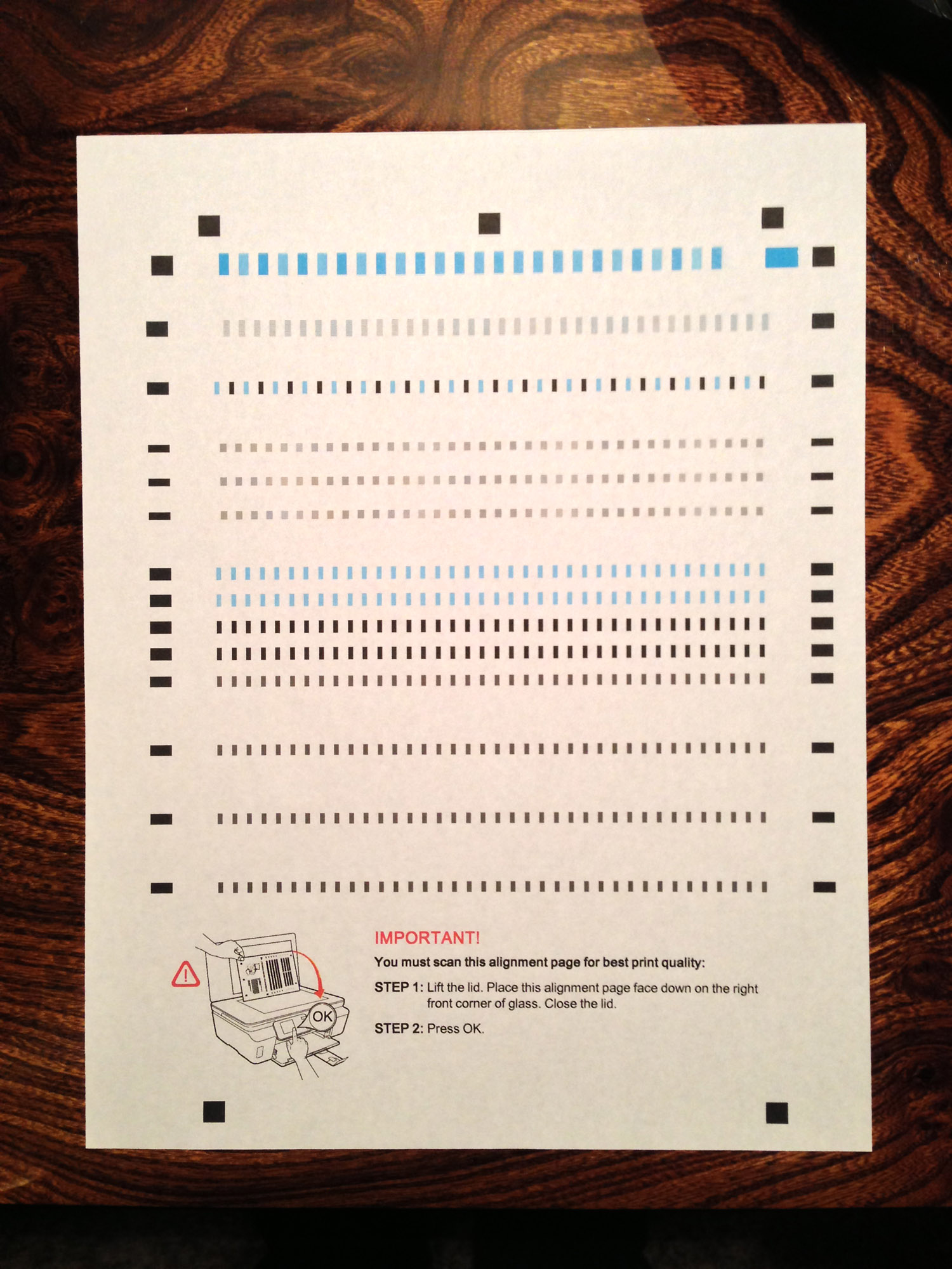 hp printer alignment recommended