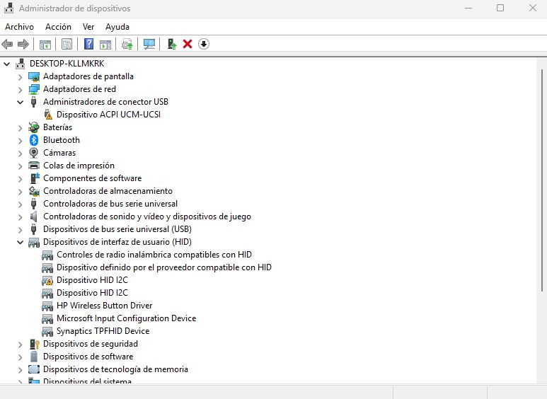 problema con controladores ACPI UCM-UCSI y HID I2C en window... - HP ...