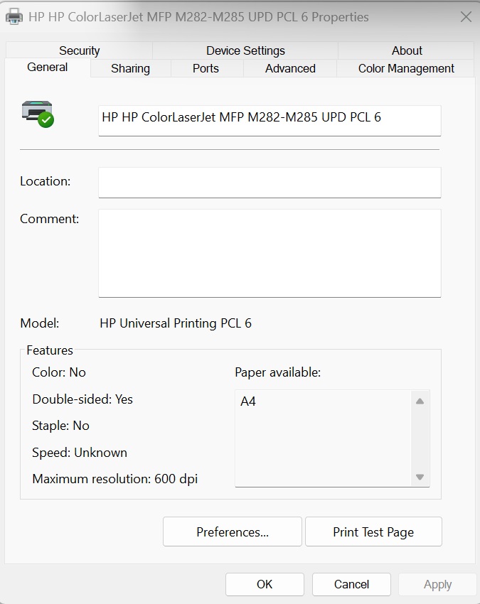 HP Color Laser Jet MFP M283cdw only prints in black - HP Support ...