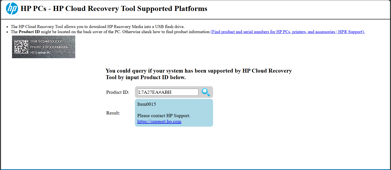 Solved: Cannot use HP Cloud recovery - HP Support Community - 9432516