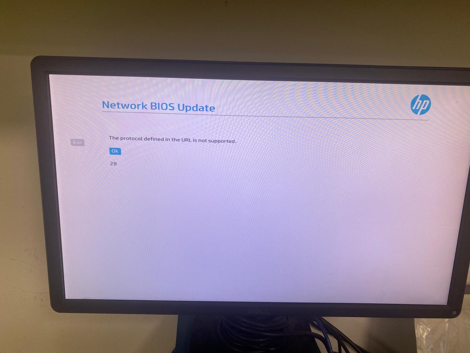 NETWORK BIOS UPDATE- The protocol defined in the URL is not ... - HP ...