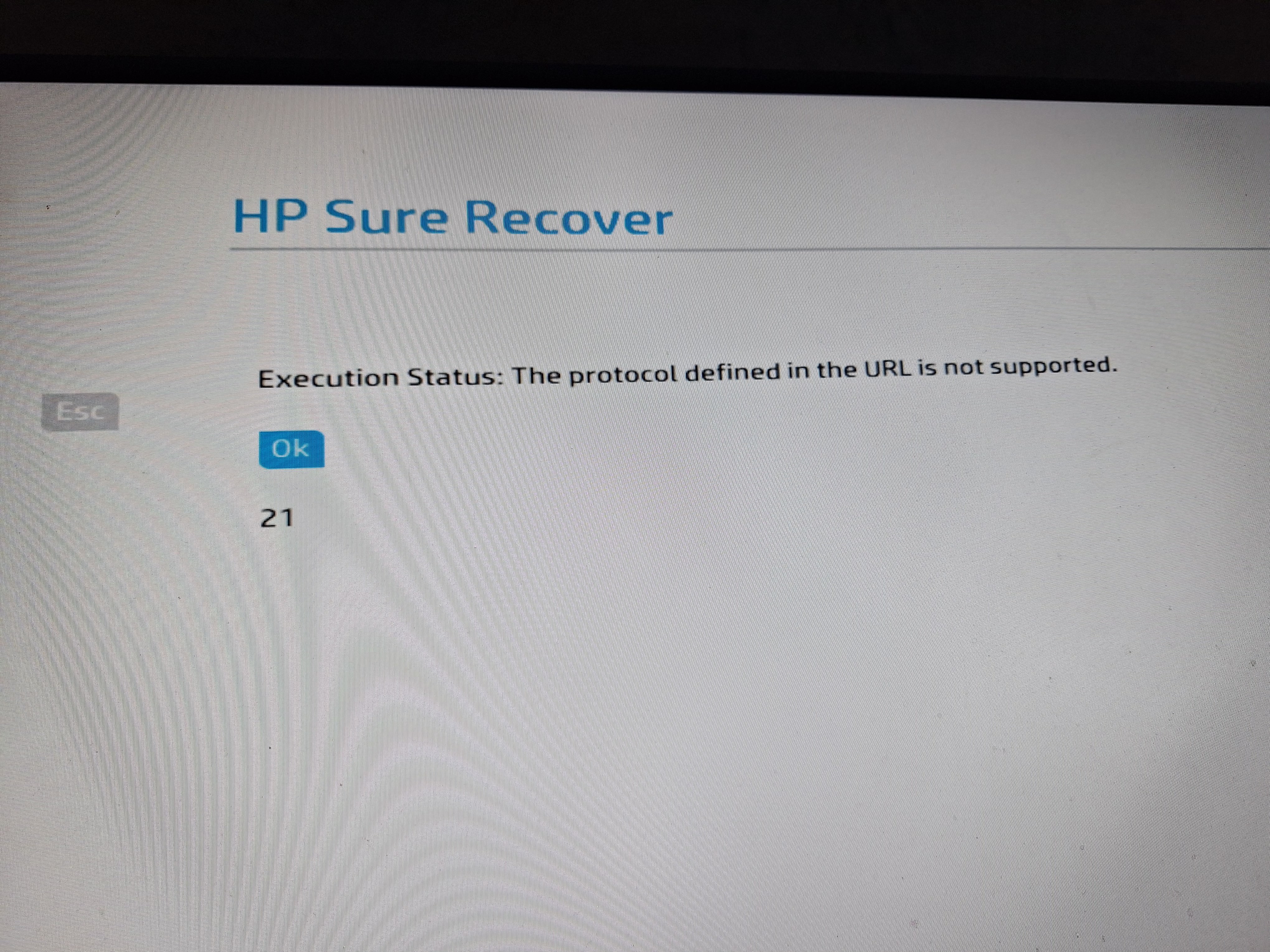 Hp recovery error - HP Support Community - 9452308