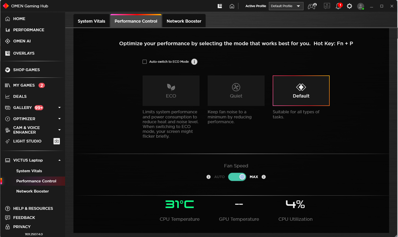 Performance mode is missing on my hp victus laptop on omen s... - HP ...