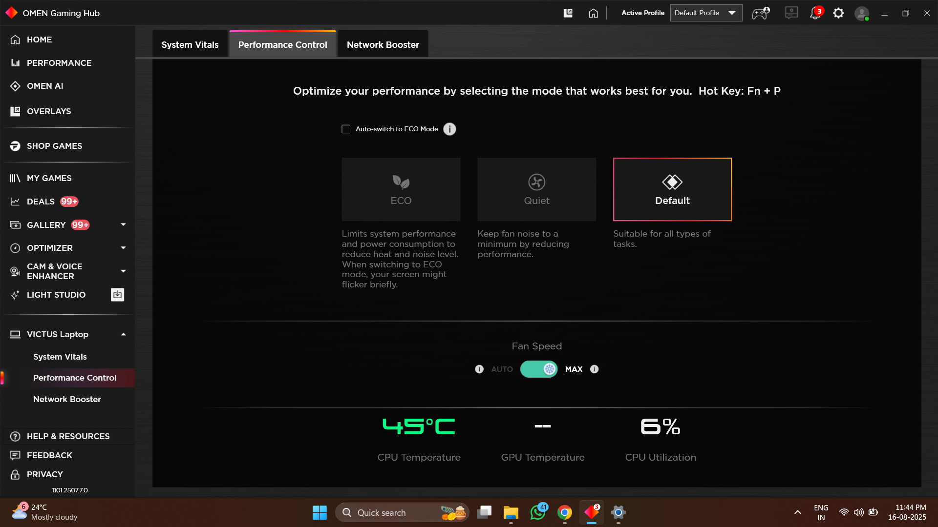 Performance mode not showing in HP Omen HUB - HP Support Community ...