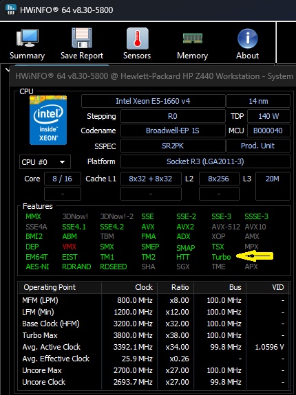 Z840 E5 2678 v3 2.5Ghz stuck at 1200 or 2500 Mhz (12x and 25