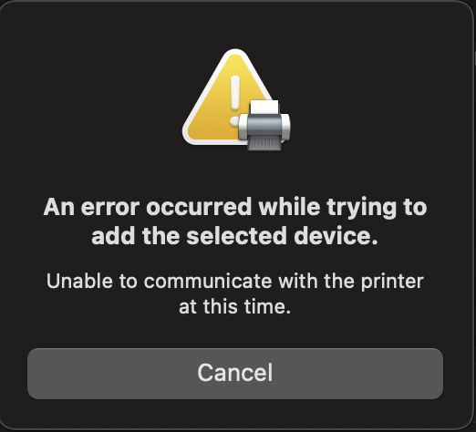 Cannot Add Printer - HP Support Community - 9478721