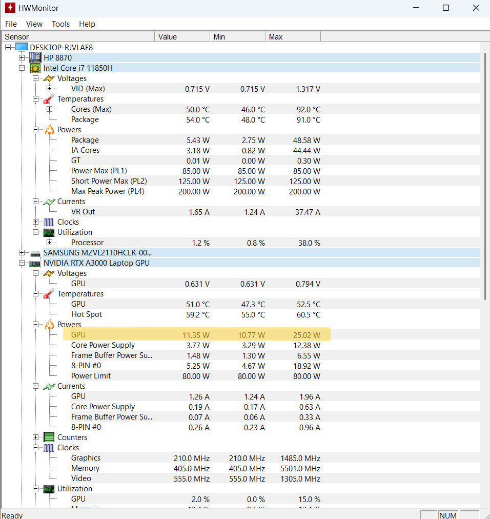 Solved: High dGPU power draw when idling - HP Support Community - 9491471