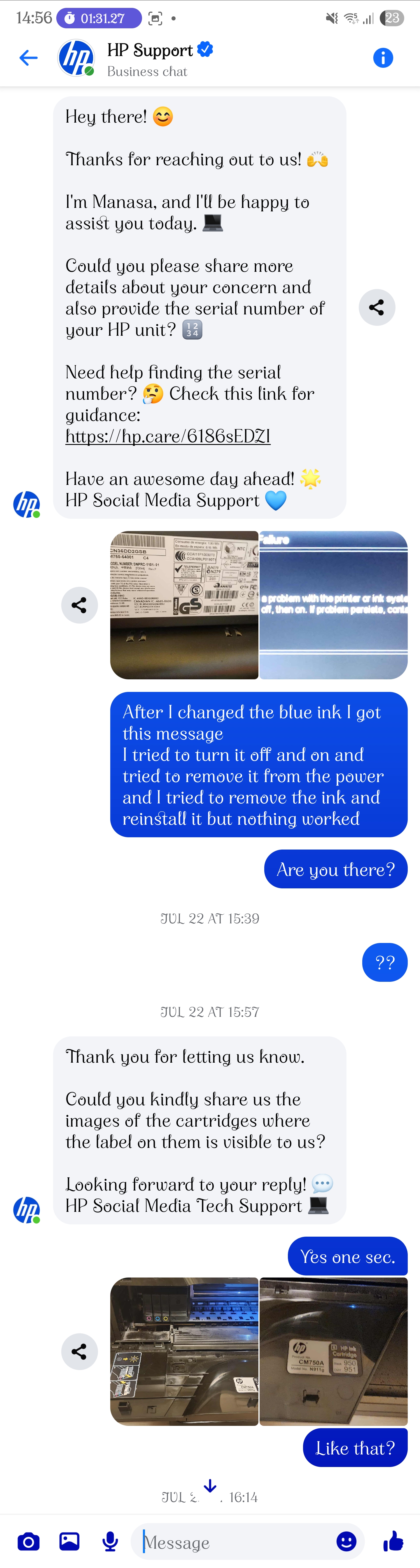 Printer error - HP Support Community - 9506492