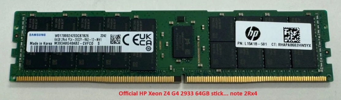 Z4 G4 memory upgrade with Kingston modules does not work? - HP
