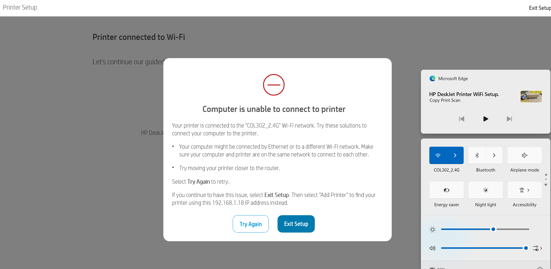 How do I reconnect my Printer [GT 5820] to my Laptop with my... - HP ...