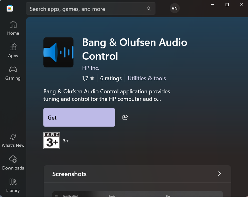 I want to download a Bang @ Olufsen control panel - HP Support ...