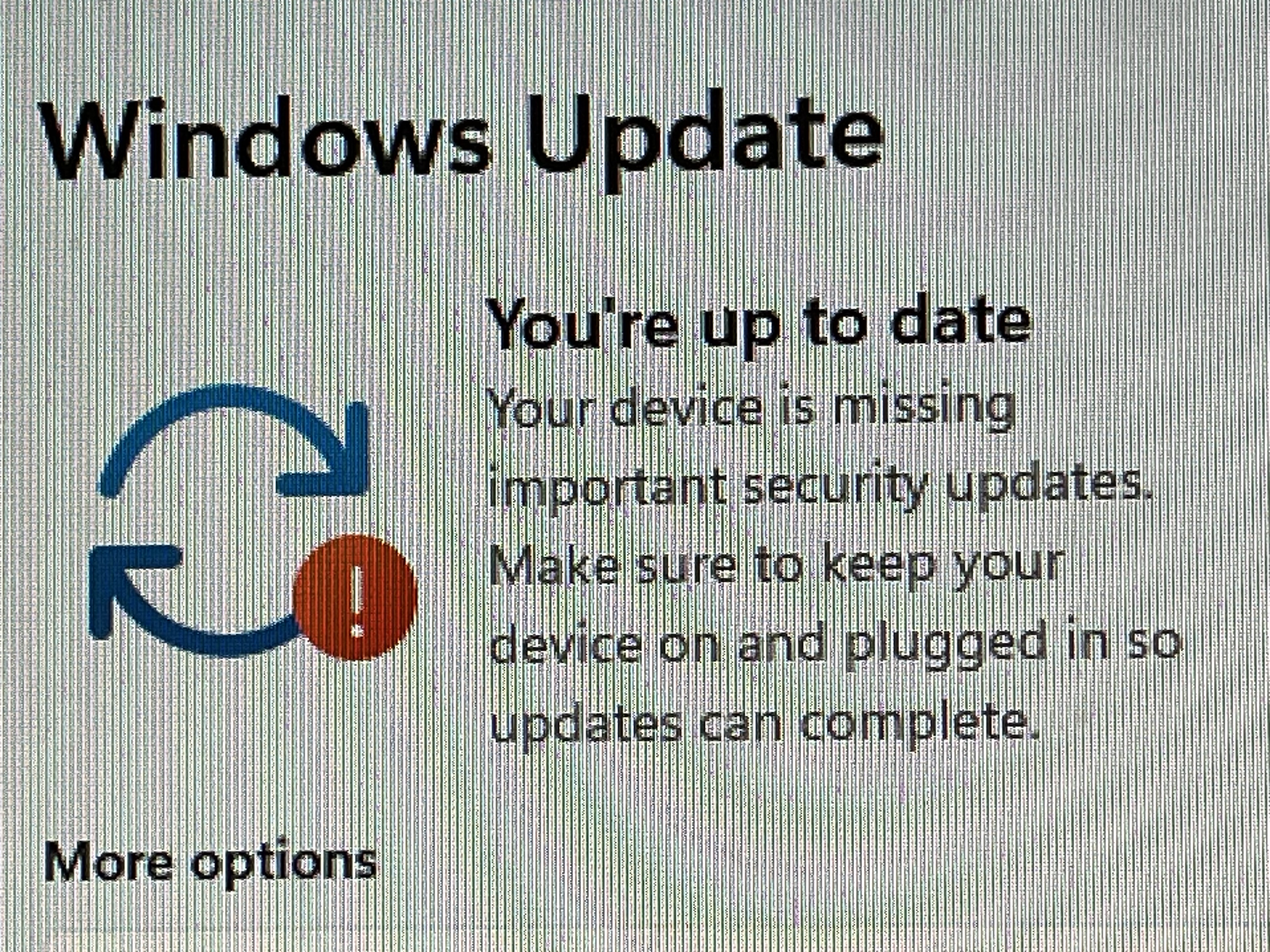 Windows Update says 