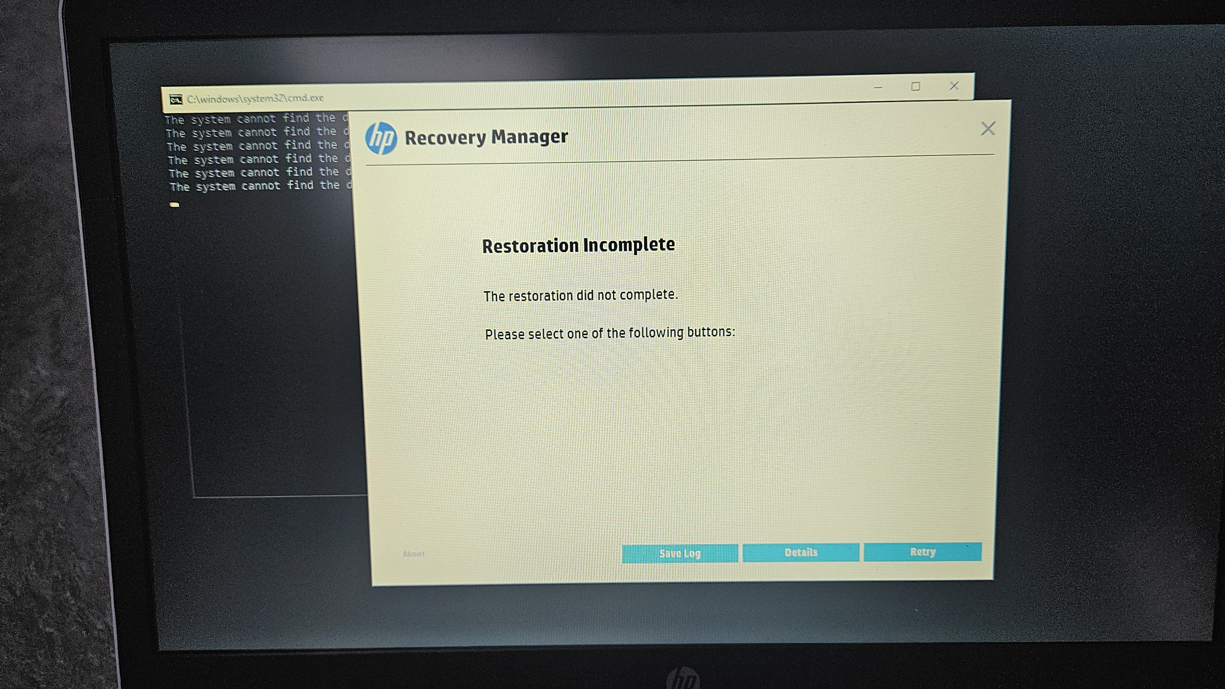 Solved: Factory reset Restoration Incomplete - HP Support Community ...