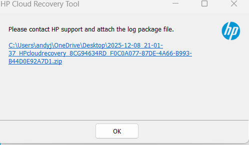 My HP Recovery Media Creation tool fails every time with err... - HP ...