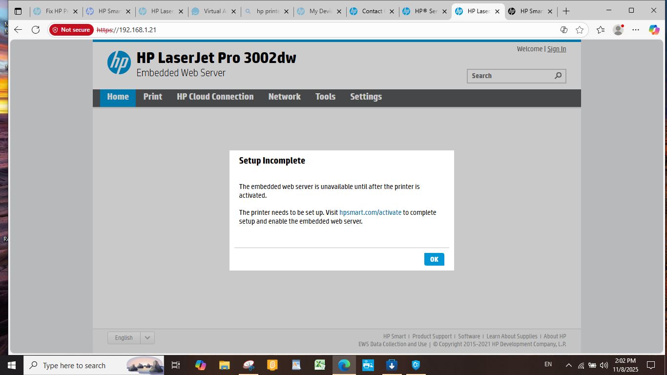 incomplete printer setup - HP Support Community - 9559375