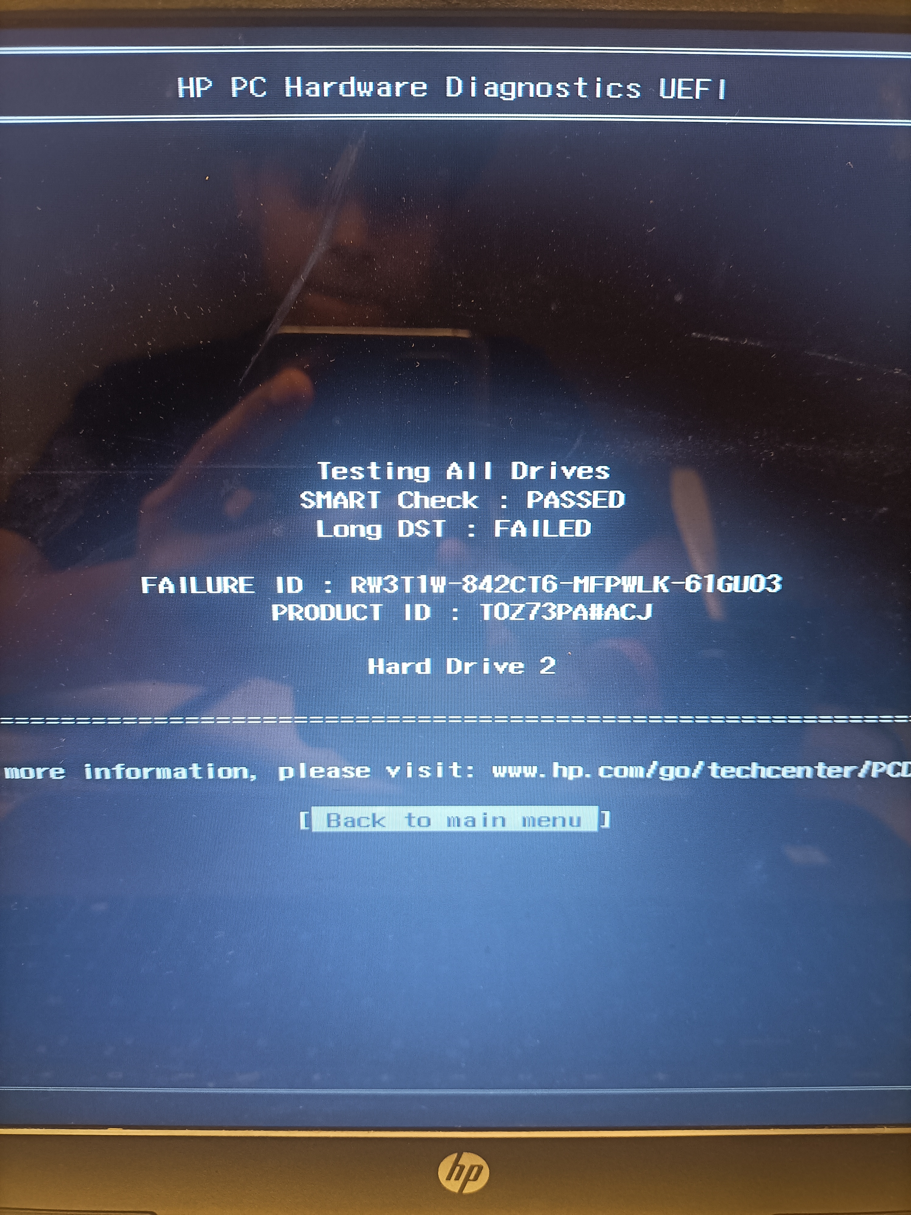 Hard drive failure RW3T1W-842CT6-MFPWLK-61GU03 - HP Support Community ...