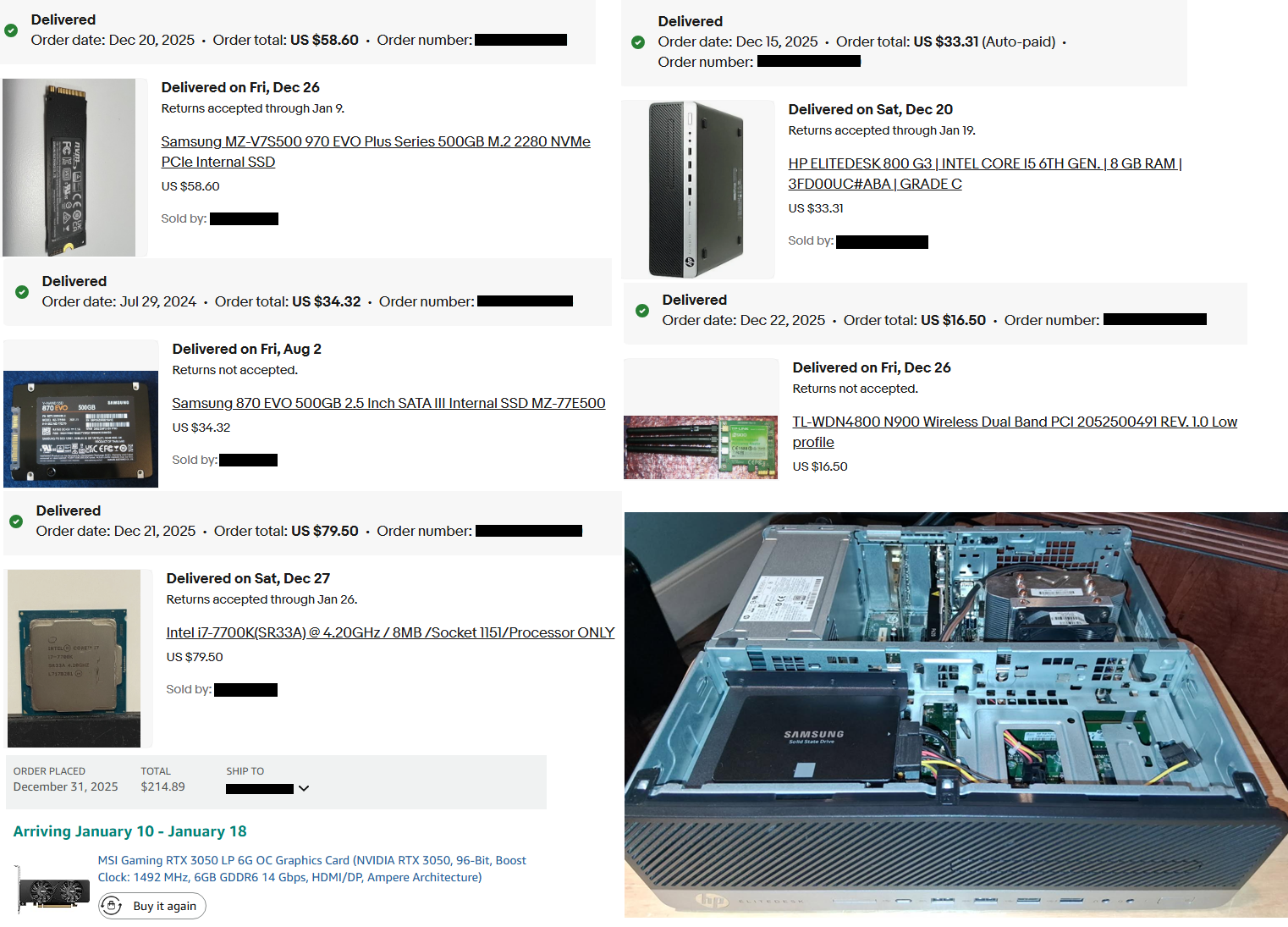 HP EliteDesk 800 G3 SFF i7 「OS 未インストール」 Computador HP EliteDesk 800 G3 SFF Intel Core i7 6º Geração RAM