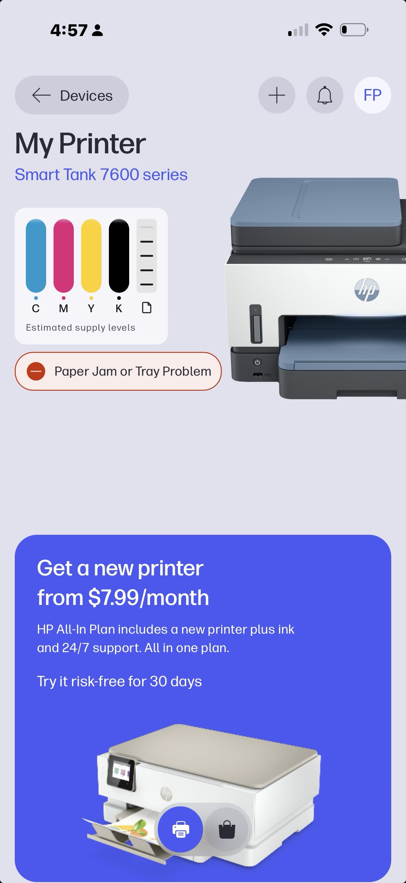 Re: HP Smart Tank 7600 series Constantly report Paper Jam!!!... - HP ...