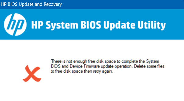 Getting an error when trying to update the BIOS using HP Sup... - HP ...