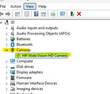 Hp in-build camera not working - HP Support Community - 9585131