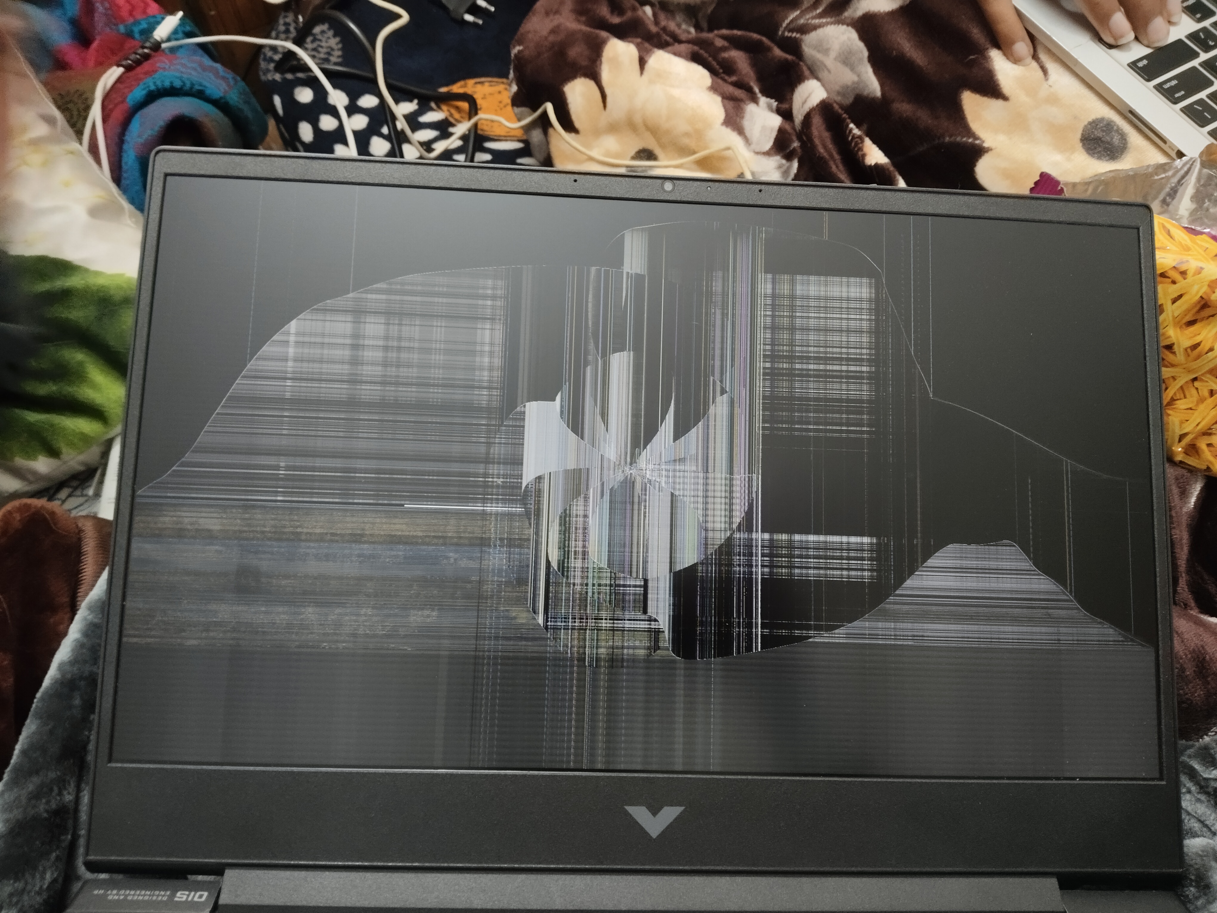 Screen damage hit by a charger. Physical damge - HP Support Community ...