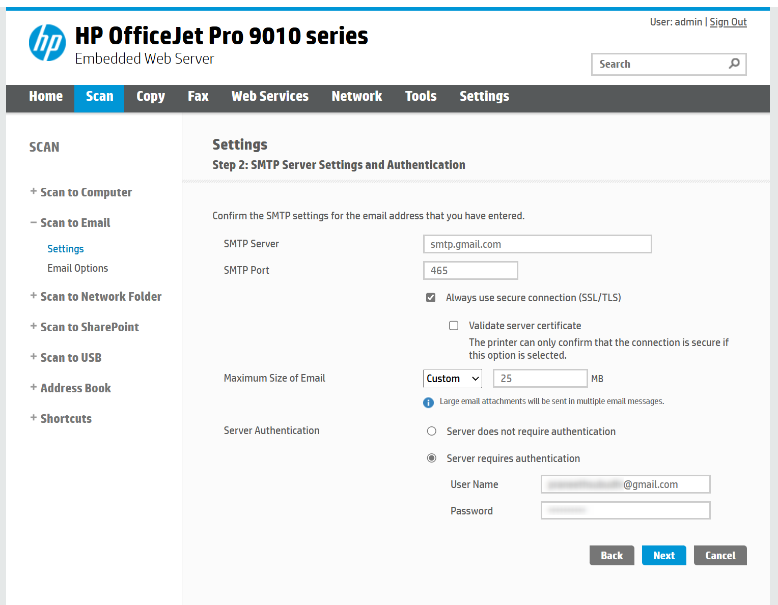 Solved: SMTP email server error. The server might be down or busy. T ...