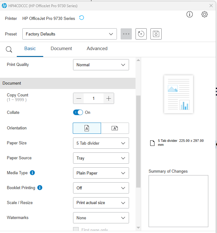 Printing on Tab file dividers - HP Support Community - 9592706