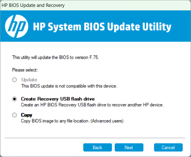 BIOS installer does not allow me to install. - HP Support Community ...