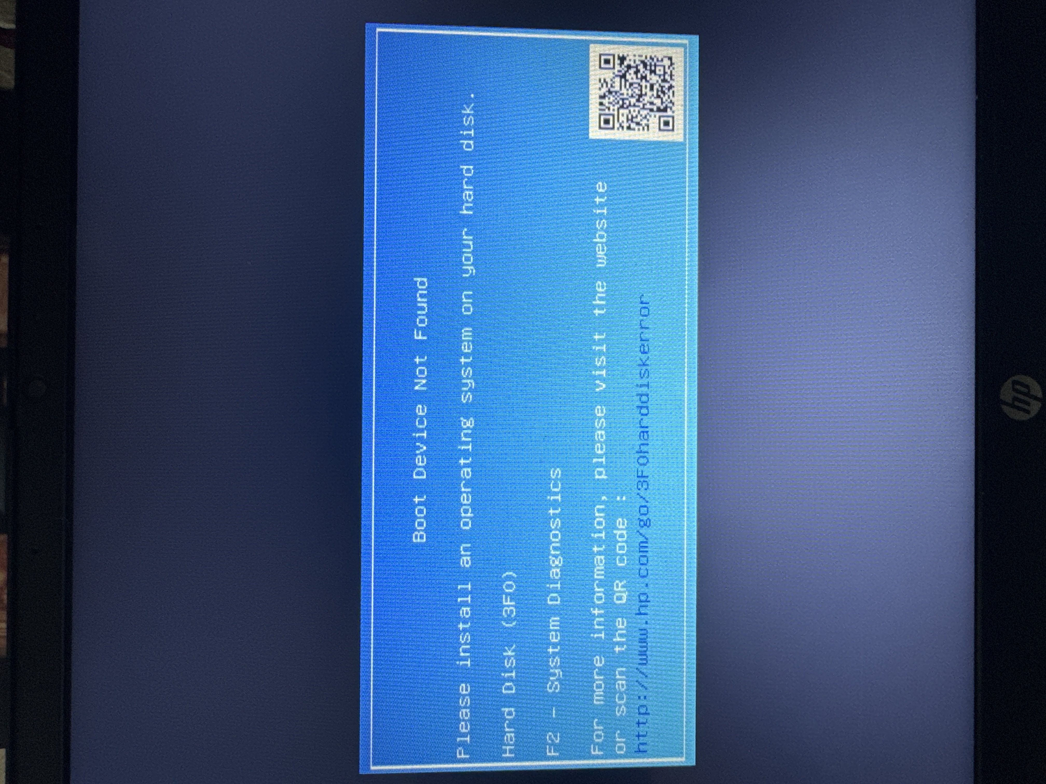 My laptop is saying I need to install an operating system on... - HP ...
