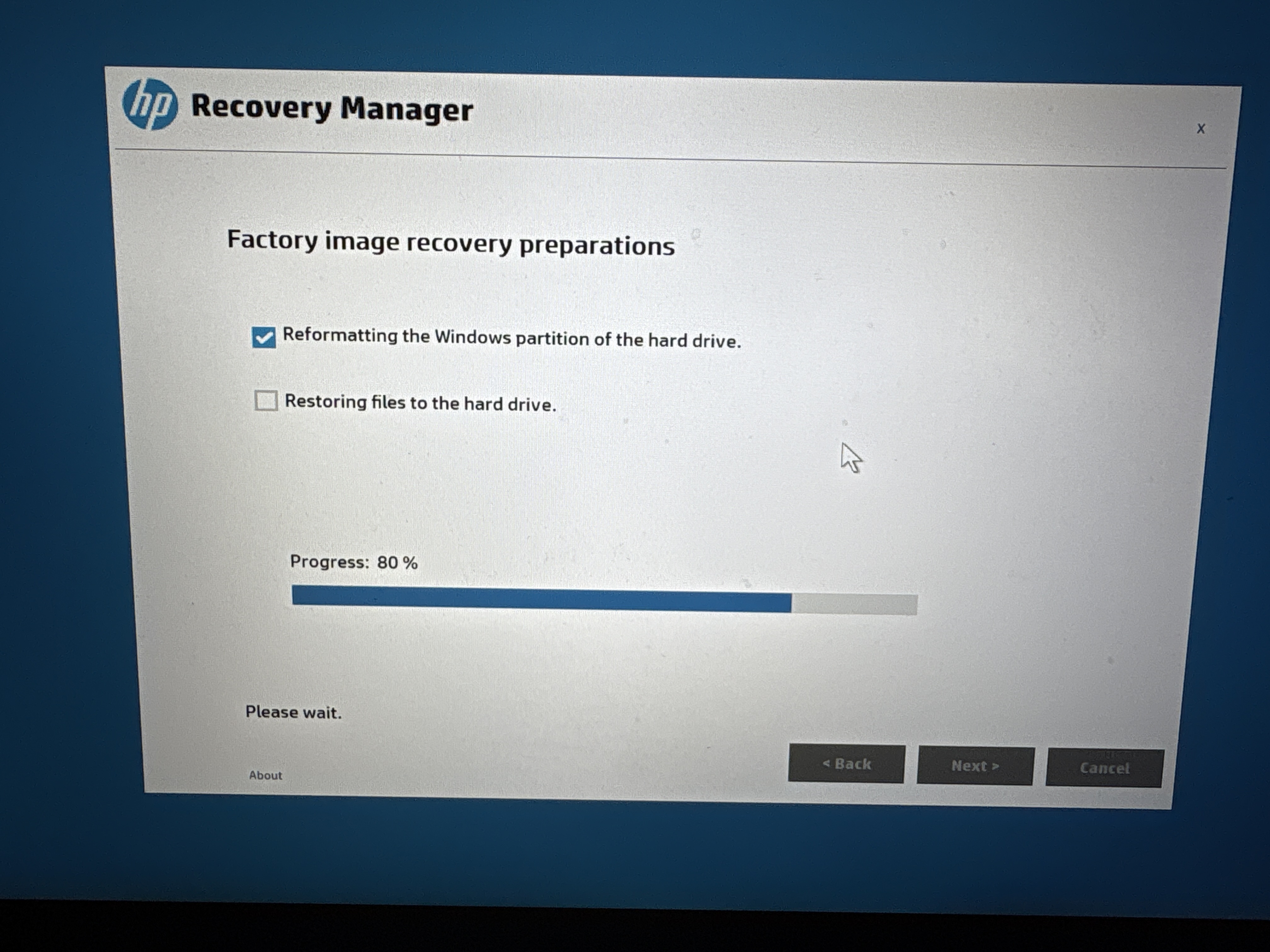 HP Cloud recovery tool been sitting at 80%for 2 hours. - HP Support ...