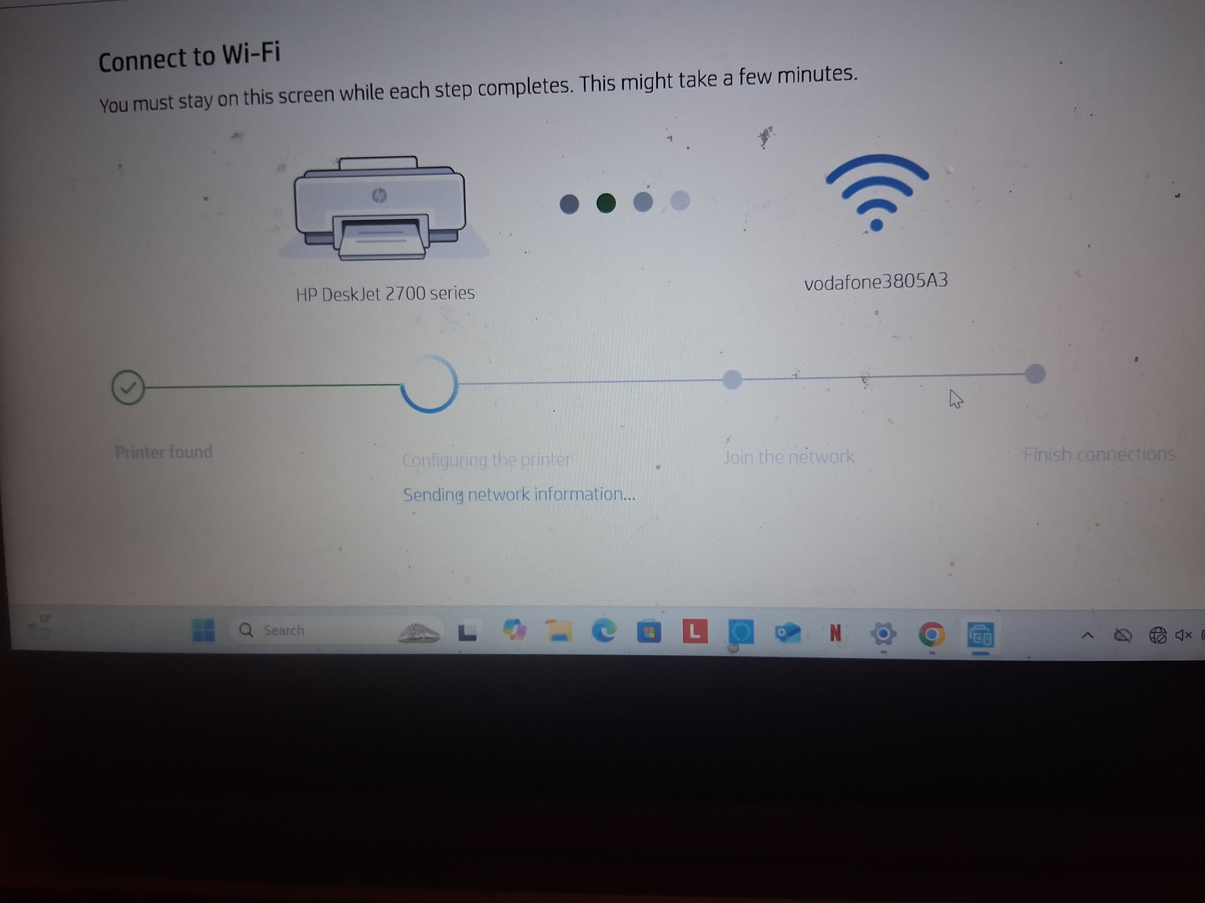Unable to connect printer to wifi photos attached - HP Support ...