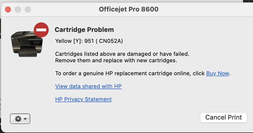 Potentially Faulty Ink: HP Doesn't recognize my serial numbe