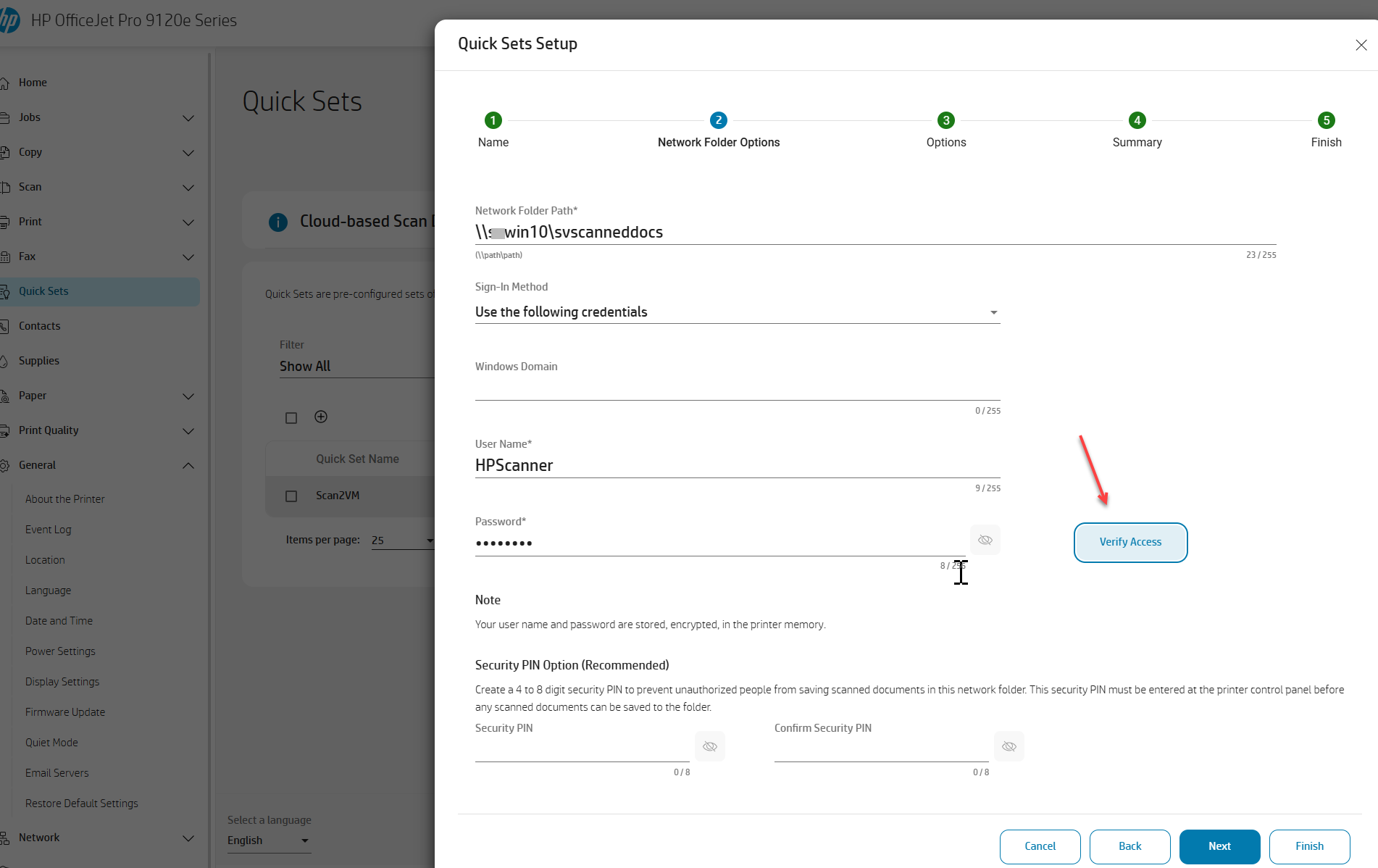 Solved: HP OfficeJet Pro 9120e Issue with Scan to network folder Qui ...