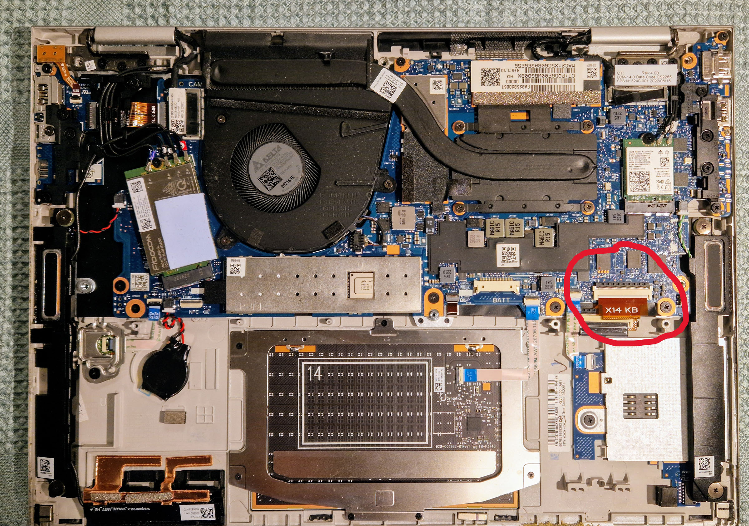 Looking for spare part small ribbon cable between keyboard a... - HP ...