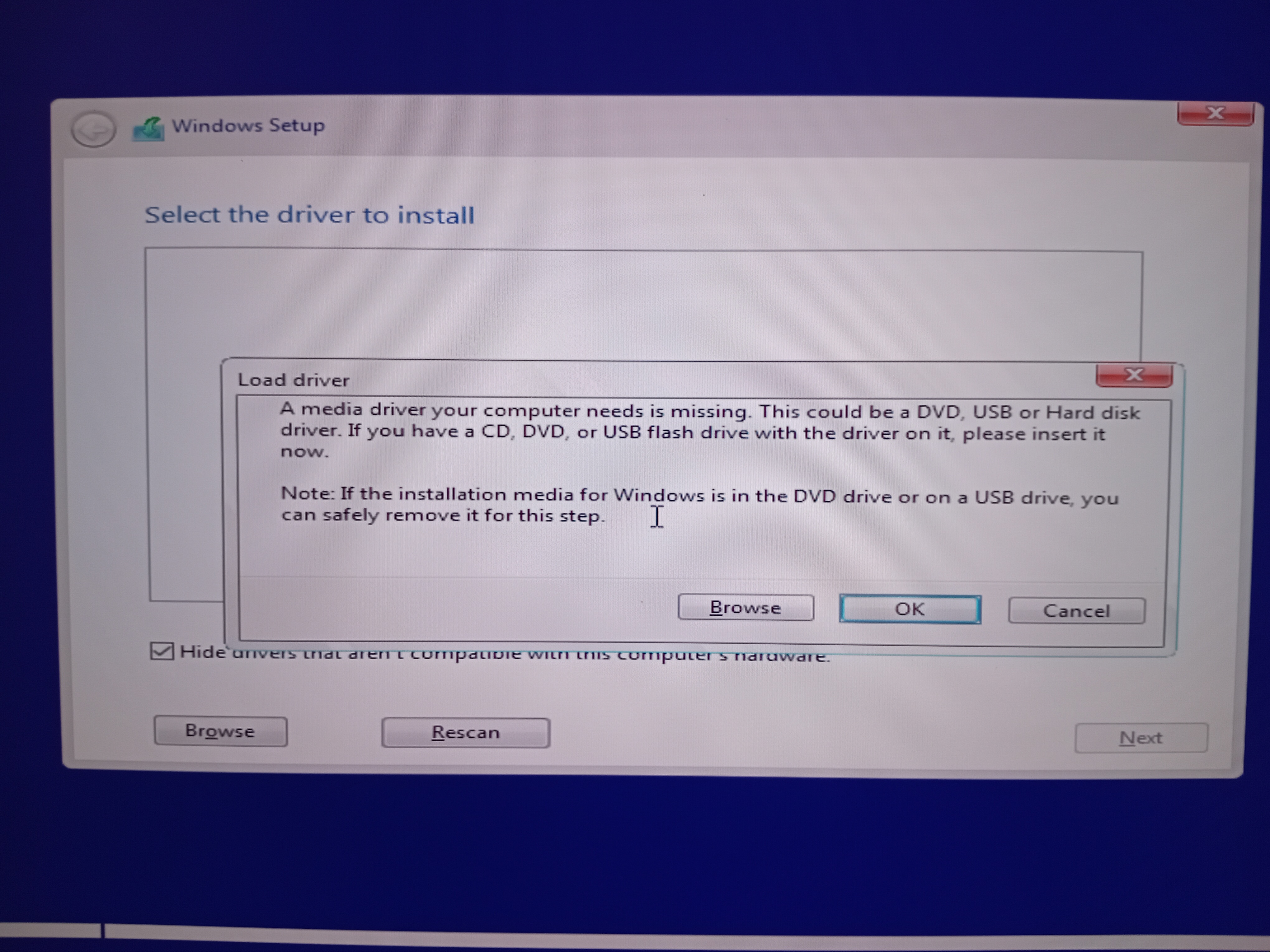 Hi,iam facing error of drivers were not found during windows... - HP ...