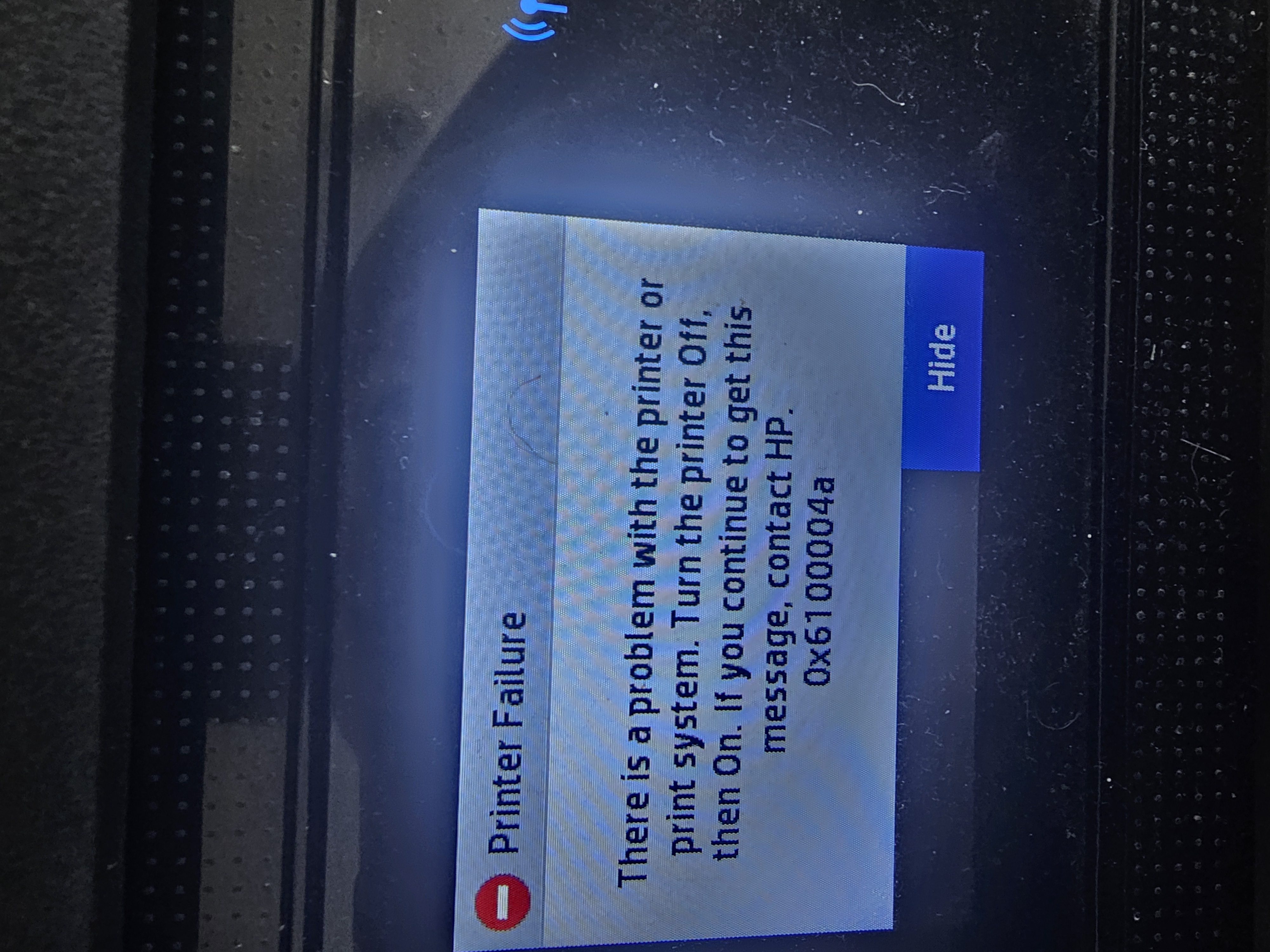 Printer error - HP Support Community - 9634211