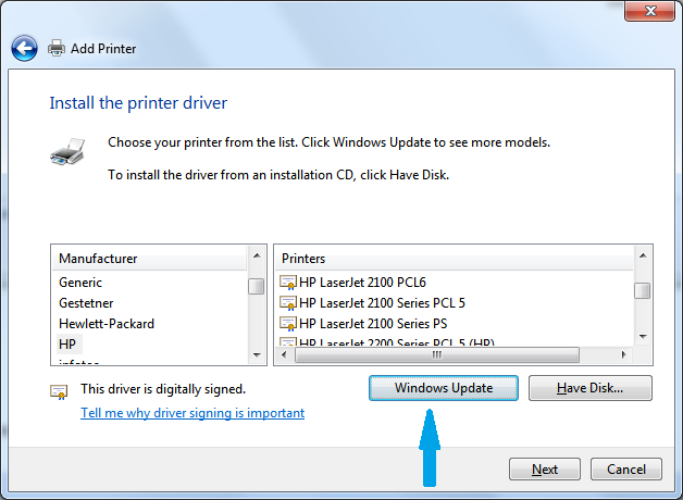 Solved: Win 7 Drivers for Laserjet 2100 - HP Support Community - 257216