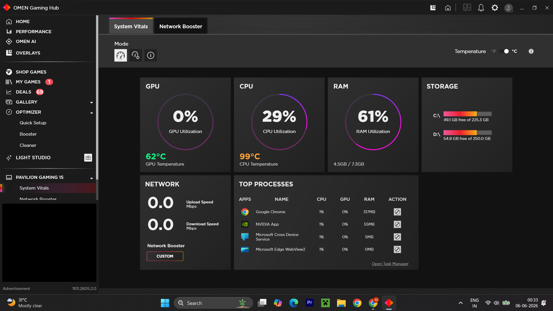 Overheating while normal browsing and discord and above 98 d... - HP ...