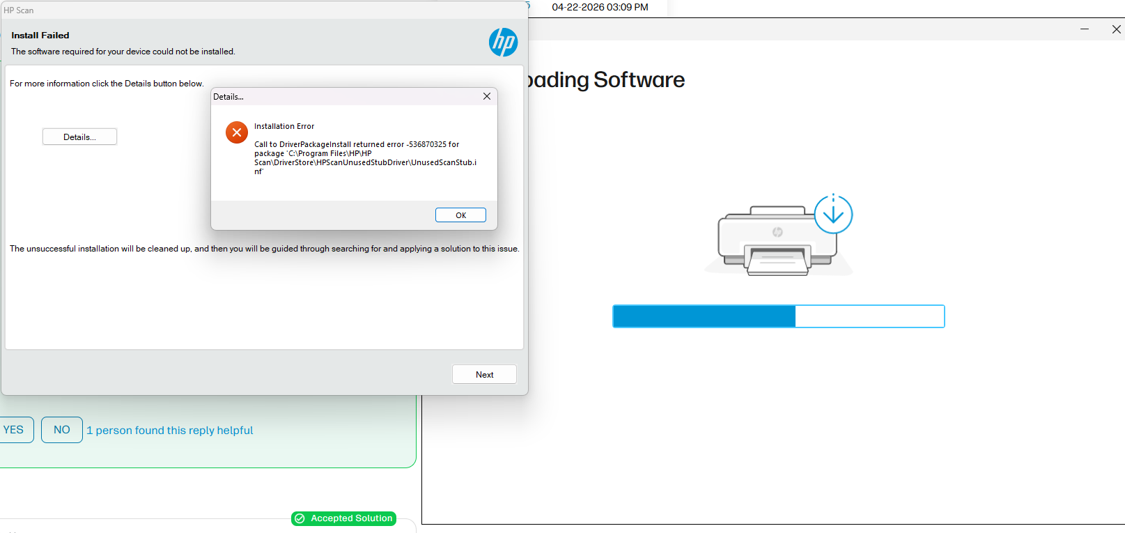Solved: Cant install HP Scan HP LaserJet MFP M234dw Printer - HP ...