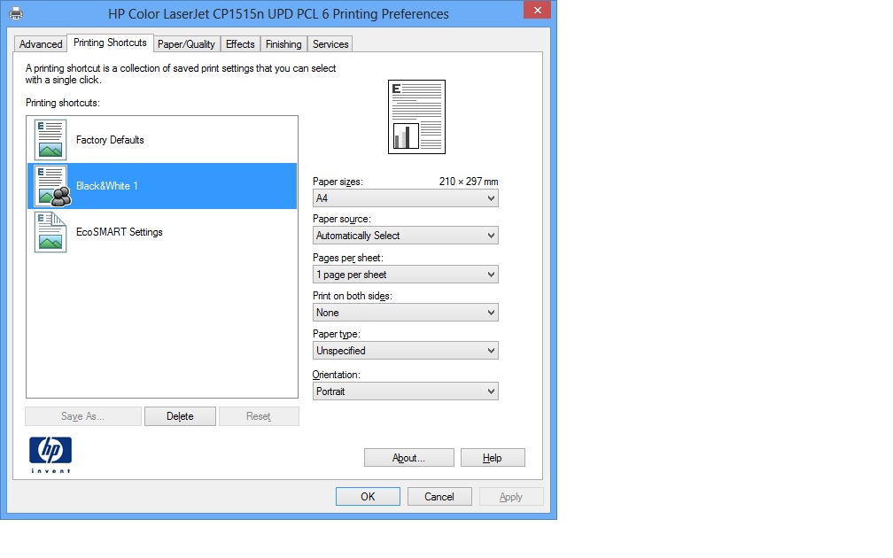 CP1515N how to make "print only Black/White" settings - HP Support  Community - 2405257
