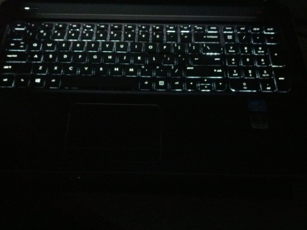 backlight keyboard on