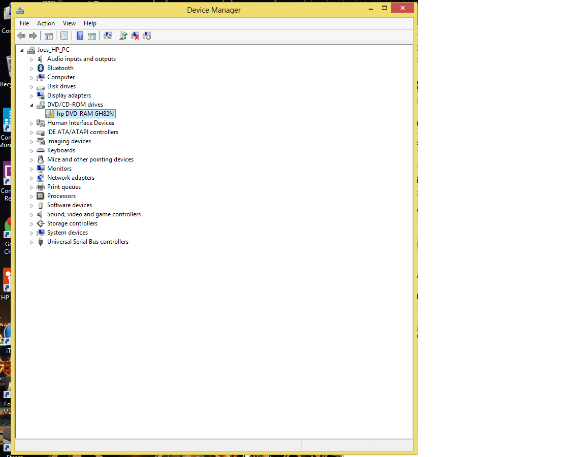 Solved Device Manager yellow icon for hp DVDRAM GH82N HP Support